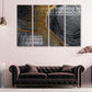 Abstract gold and black wall art, modern canvas paintings, oversize wall art for bedroom, living room, kitchen, office