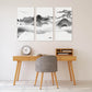 Rocks and mountains wall art, mountains canvas painting, modern abstract canvas, black and white wall art