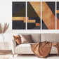 Multi piece abstract canvas wall decor, extra large trendy wall art, set of three geometric modern abstract housewarming prints for gift