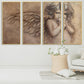 Large angel canvas wall art, religious framed painting on canvas, printable multi panel angel artwork in floater frame, hanging wall decor