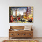 London framed wall art, Big Ban floater frame print on canvas, large cityscape printable wall hangin decor, golden frame city canvas print