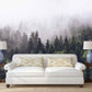 Foggy forest wall art woodland wallpaper Modern wallpaper Removable wallpaper Textured wallpaper fabric wallpaper vinyl wallpaper