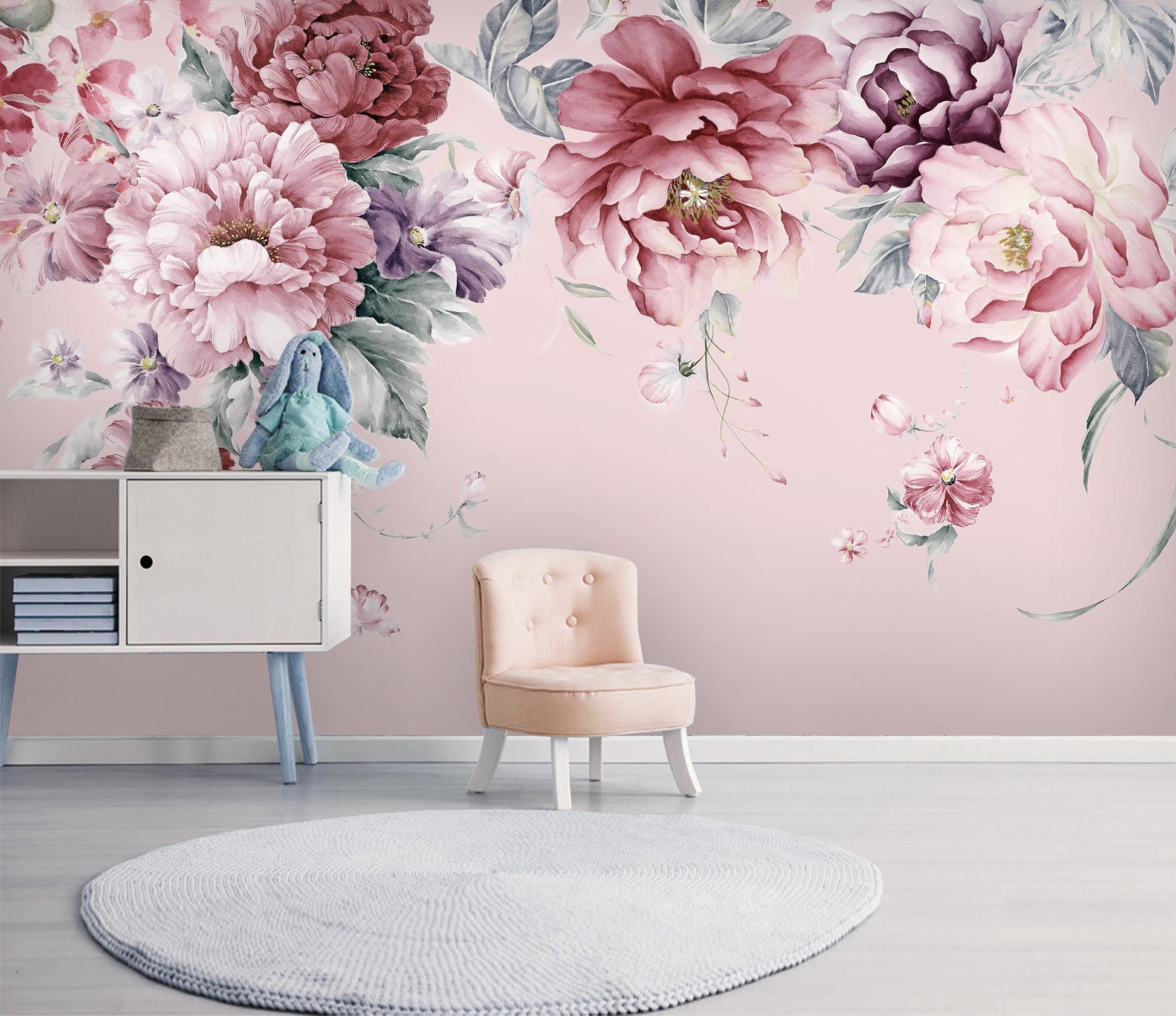 Flowers wallpaper Floral Peel and stick wallpaper Photo wallpaper Textured wallpaper adhesive wallpaper Botanical removable wallpaper