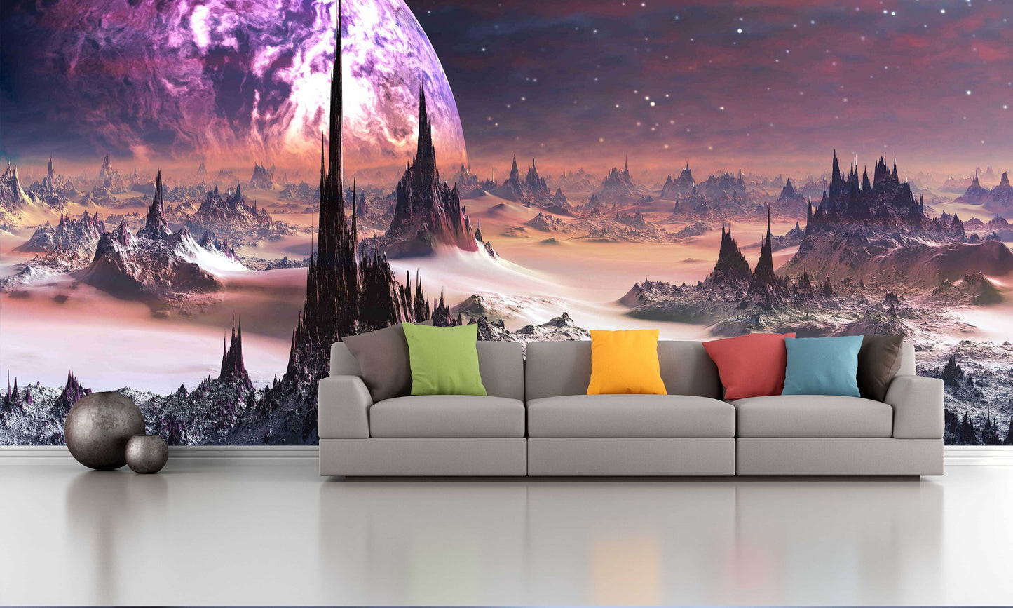 Boy wallpaper Space decor Removable wallpaper Textured wallpaper nursery wallpaper vinyl wallpaper 3d wall mural Art wallpaper