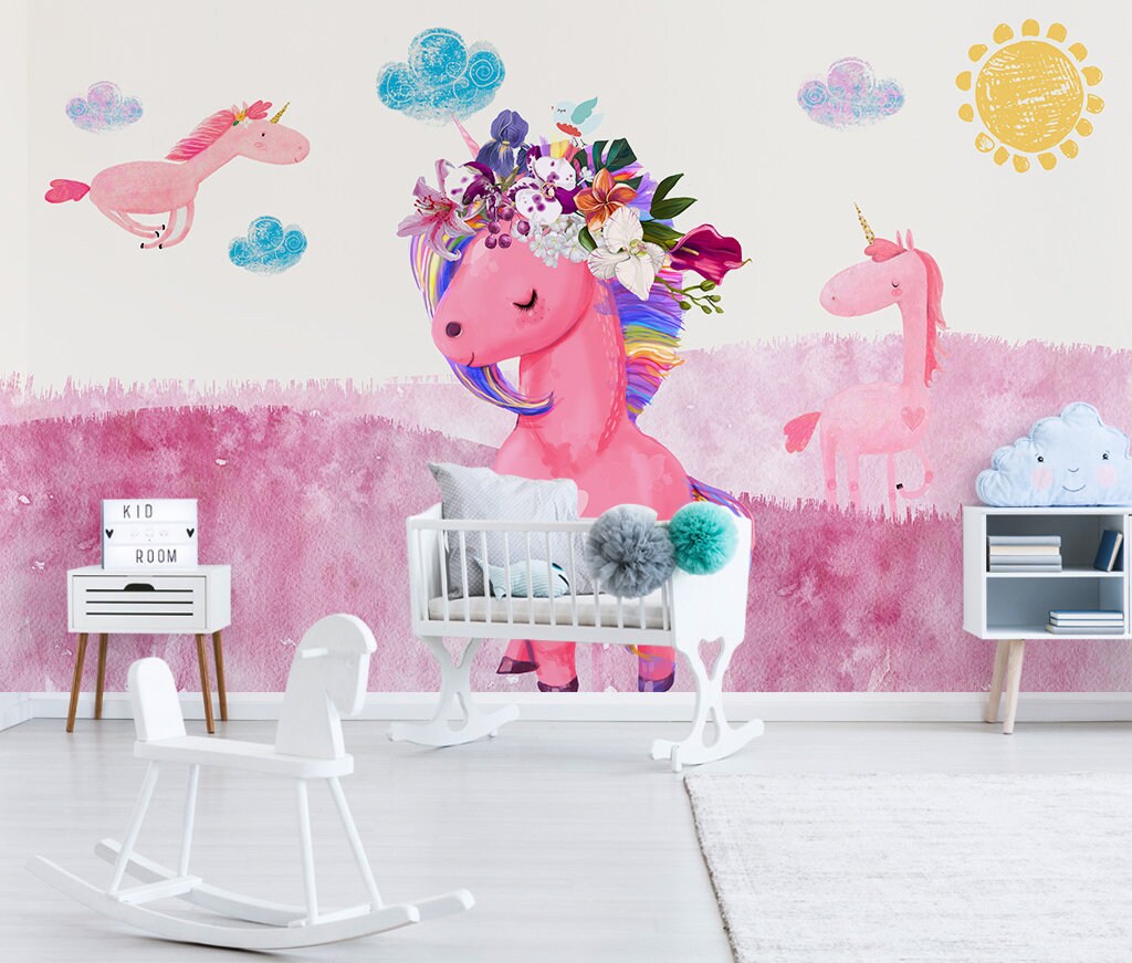 Nursery girl wallpaper Blush wallpaper Removable wallpaper Textured wallpaper nursery wallpaper vinyl wallpaper Wall mural photography