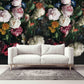 Dark Floral Peel and stick flowers Wallpaper Botanical Textured adhesive Wall Mural Decor for Bedroom Living Room