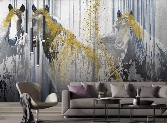 Horse Peel and stick adhesive temporary Photo wall mural wallpaper painting on canvas Decor for Bedroom Living Room