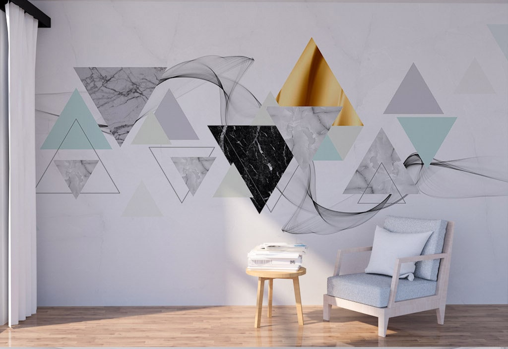 Geometric wallpaper Temporary wallpaper 3d wall mural Abstract wallpaper Peel and stick wallpaper Self adhesive mural removable wallpaper