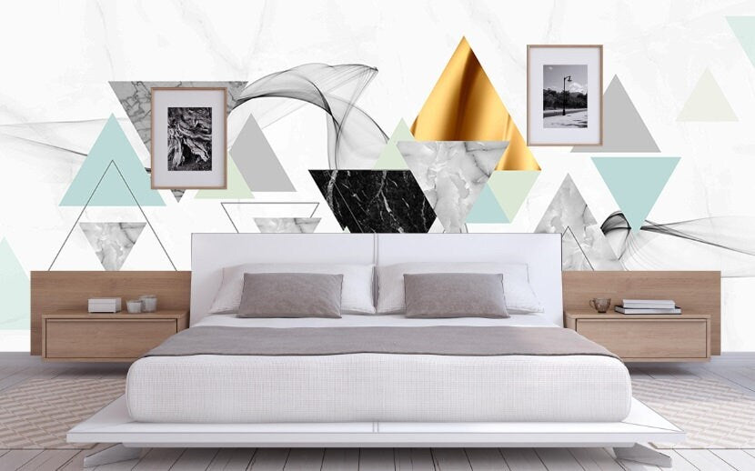 Geometric wallpaper Temporary wallpaper 3d wall mural Abstract wallpaper Peel and stick wallpaper Self adhesive mural removable wallpaper