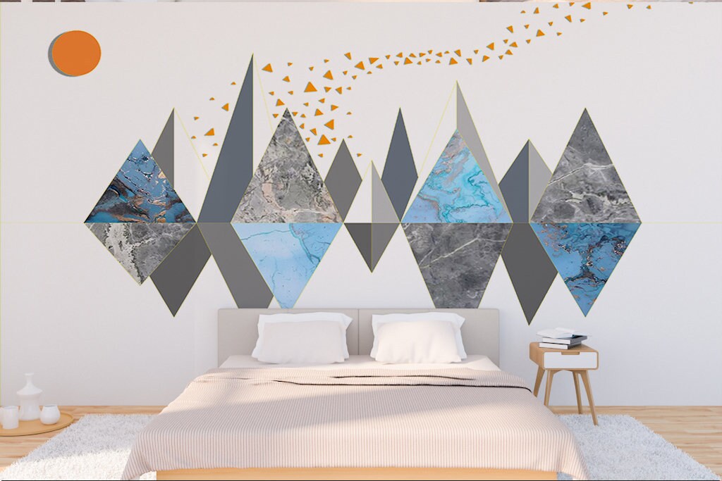 Geometric wallpaper Temporary wallpaper 3d wall mural Abstract wallpaper Peel and stick wallpaper Self adhesive mural removable wallpaper