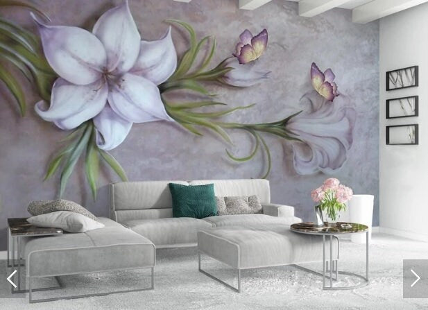 Boho wallpaper Flower wall backdrop Floral Peel and Stick wall mural Self Adhesive Removable wallpaper Living Room Bedroom wall decoration