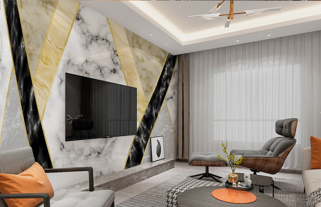 Marble Abstract wallpaper Peel and stick wall mural Gold wallpaper Wall decor Giant wall mural Removable wall covering bedroom wall decor