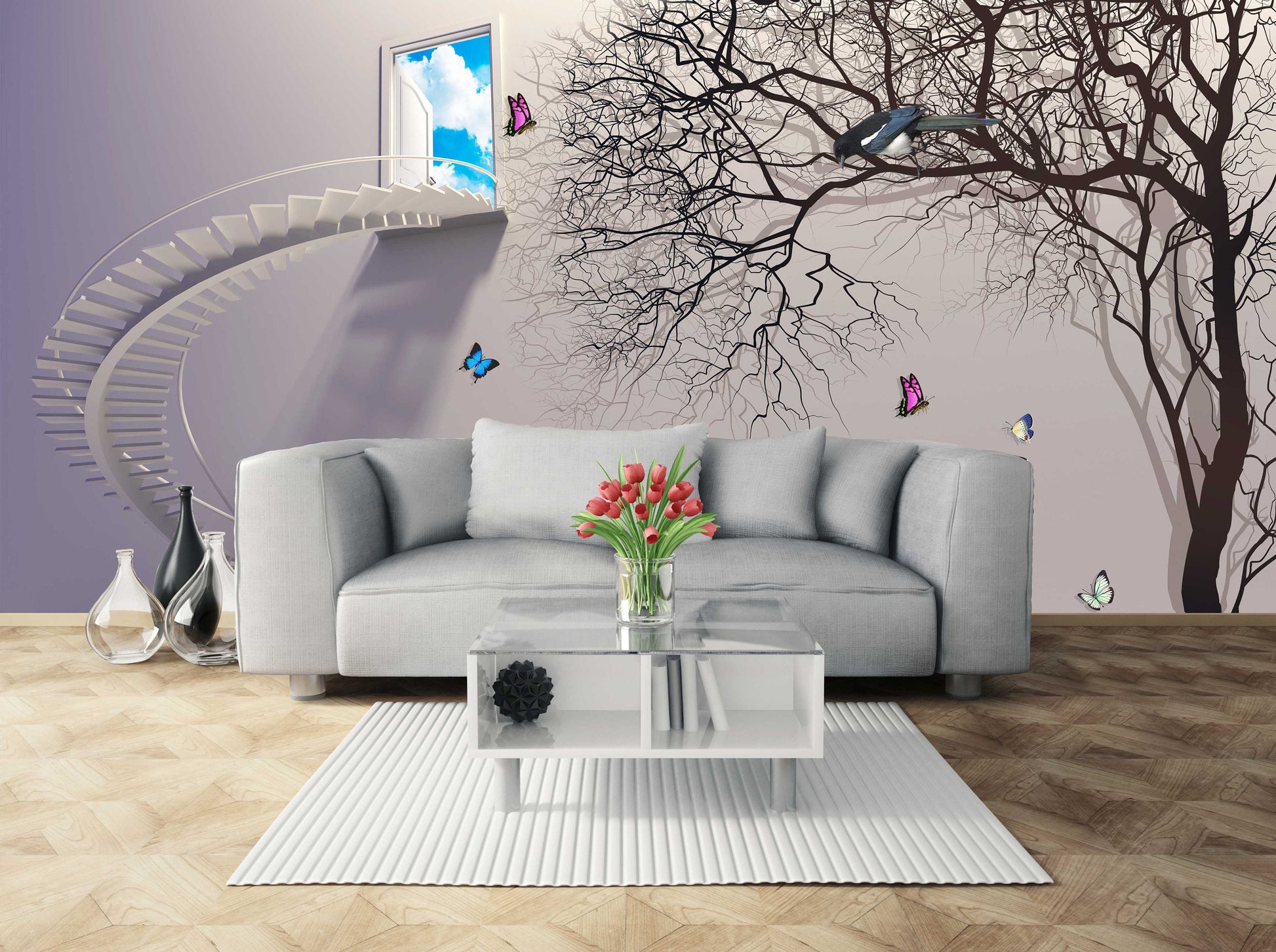 3d wall mural prints Tree wallpaper Peel & stick Bedroom wall decor Art deco wallpaper Giant wall mural photo canvas wallpapers