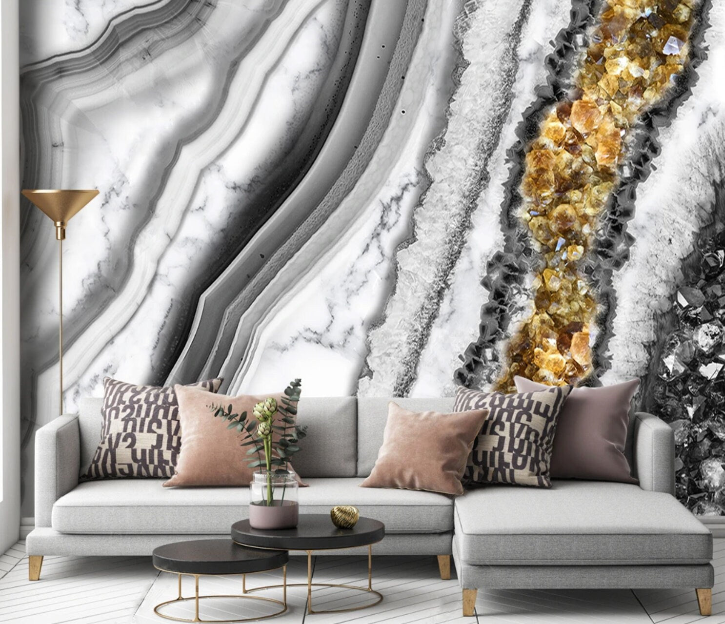 Marble wallpaper peel and stick Grey marble wallpaper Art deco wallpaper Peel and stick Wall mural prints Home wall decor