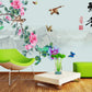 Chinoiserie wallpaper Sakura blossoms Japanese wall art Flowers wall mural prints Peel&stick wallpaper Asian wall art Botanical removable