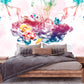 Abstract self adhesive wallpaper, colorful peel and stick wall mural, temporary floral wall decal, accentual canvas living room wall mural